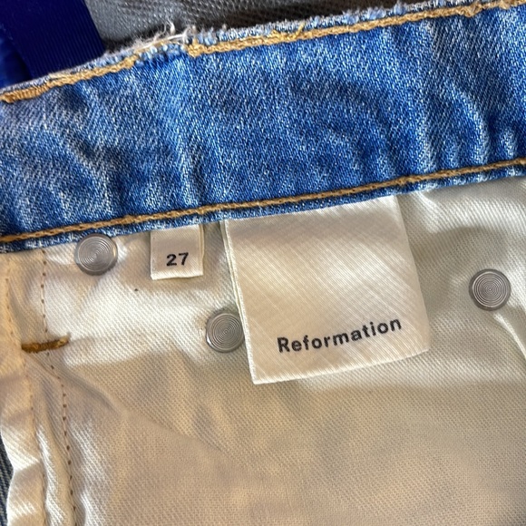 Reformation High Rise Seamed Straight Leg Raw Hem 
 Sz 27 - Picture 5 of 8